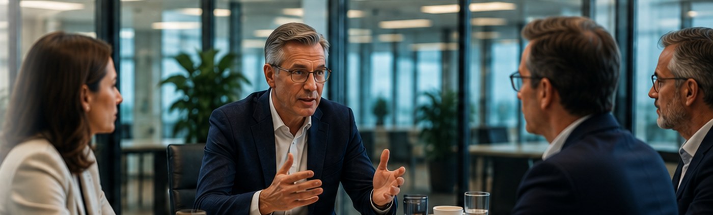Professionals in een actief en vertrouwelijk kennismakingsgesprek